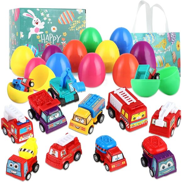 Easter Eggs with Toys Inside, 12 Pack Plastic Prefilled Easter Eggs Fillers - Picture 1 of 6